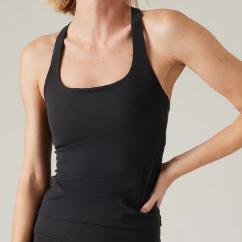 Athleta - Transcend Scoop Built-In Bra Tank (A-C) - Black - XS